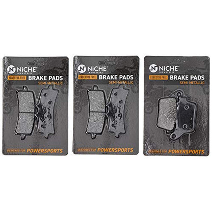 NICHE Front Rear Brake Pad Set for Suzuki 69100-47820 Semi-Metallic - size: Semi-Metallic
