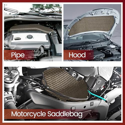 Aluminum Adhesive Heat Shield Wrap for Automotive, 40x12 in, Brown - color: Brown, size: 40" x 12"