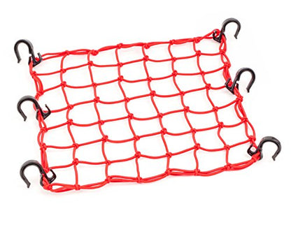 PowerTye 50151 Adjustable Red Cargo Net, 15in x 15in with 6 Hooks - color: Red