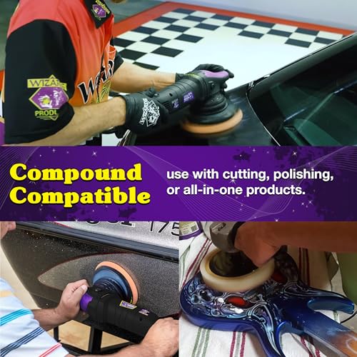 Wizards Aggressor Buffing Pad - Aggressive Cutting, Velcro Backed 8 x 1.75 - color: White