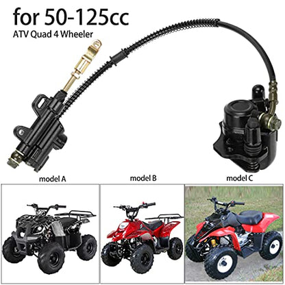 FVRITO Rear Brake Master Cylinder Caliper Assembly for 50cc 70cc 90cc 110cc 125cc Taotao Boulder B1 Coolster 3050HD 3050C 3125R Peace Chinese ATV Quad Mini 4 Wheeler Motorsports Scooter Black - color: Black