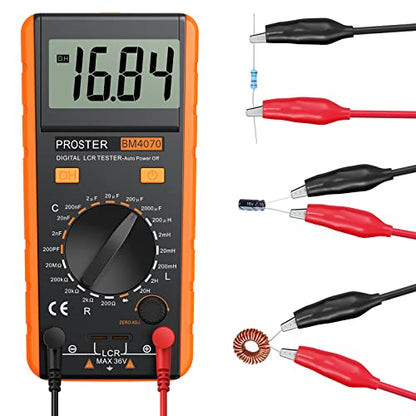 Proster LCR Meter Multimeter Capacitance Inductance Resistance Tester - color: Yellow