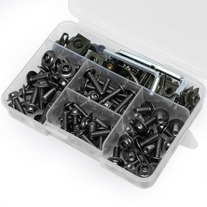 Titanium Motorcycle Fairing Bolt Kit 177Pcs, M5 M6 Stainless Steel - color: Titanium