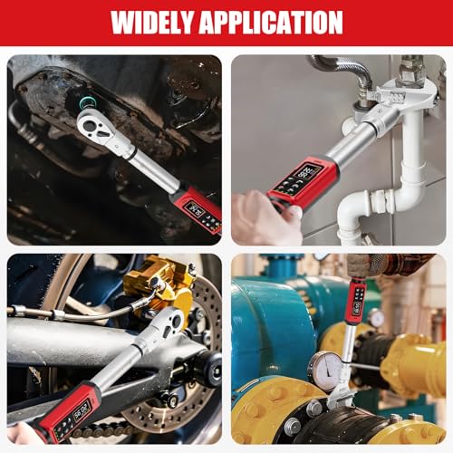 SUERCUP 1/2" Adjustable Digital Torque Wrench (1.5-99.6Ft.Lb/2-135N.m) - size: 1.5-99.6Ft.Lb/2-135N.m(14x18 mm)