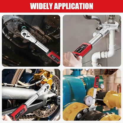 SUERCUP 1/2" Adjustable Digital Torque Wrench (1.5-99.6Ft.Lb/2-135N.m) - size: 1.5-99.6Ft.Lb/2-135N.m(14x18 mm)