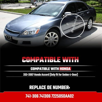 741-306 Front Left Driver Side Power Window Regulator with Motor Assembly Compatible with Honda Accord 2003 2004 2005 2006 2007 Replace 741306 72250SDAA02 - size: Front Left, style: 741-306