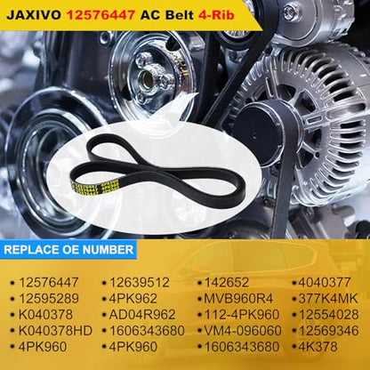 12576447 AC Belt for 99-08 Tahoe Escalade ESV EXT GMC Savana Sierra Suburban Silverado Avalanche Express 1500 2500 3500,Yukon XL Hummer H2,960mm K040378 - size: 4PK960-960mm belt