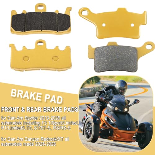 Premium Ceramic Front/Rear Brake Pads Full Set For Can-Am Spyder 2013-2026