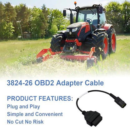 3824-26 OBD2 Adapter Cable Compatible with OBD II Diagnostic Scanner