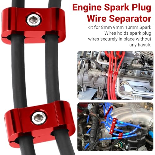 12-Piece Spark Plug Wire Separator and Holder Set (red) - color: red