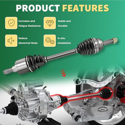 Front CV Axle Shaft Assembly Compatible with Honda Accord 2003-2007, 3.0L V6 Automatic Trans, Left and Right Front CV Joints, EX LX EX-L Coupe Sedan - size: B2CV006-HAAD