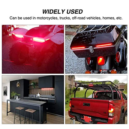 Nilight 32LED 8" Flexible License Plate Light Strip Rear Taillight - color: Amber Red