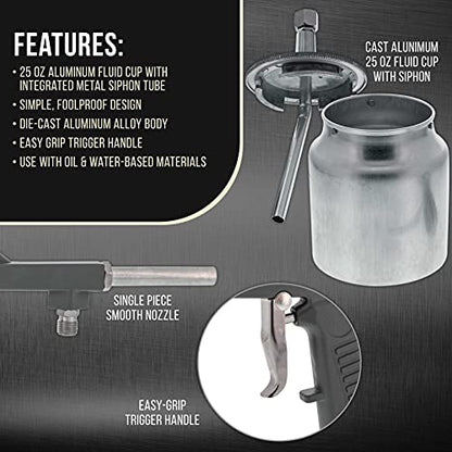 TCP Global Air Undercoating Spray Gun with Suction Feed Cup