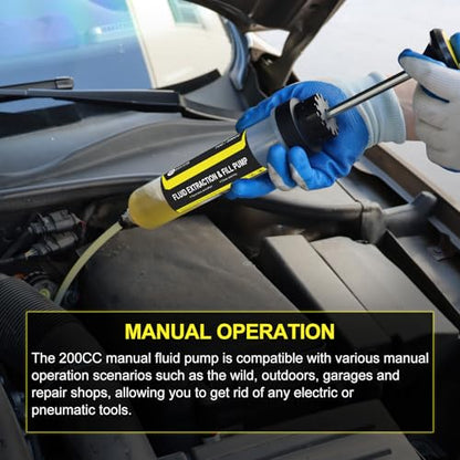 JIFETOR 200CC Automotive Fluid Extractor Fill Hand Pump Oil Change Syringe