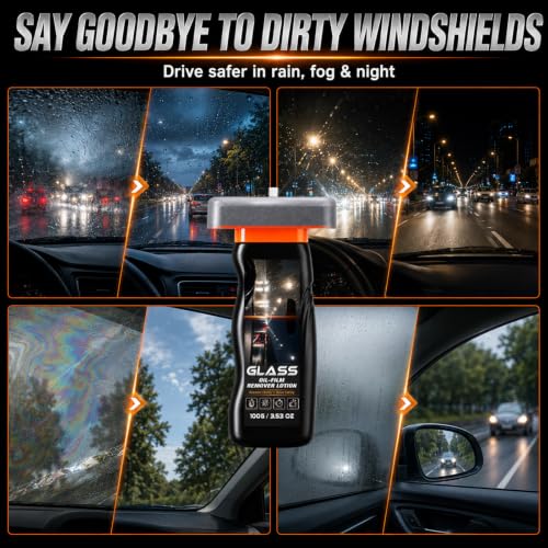 Oil Film Remover for Car Windshield, Automotive Glass Cleaner for Windows