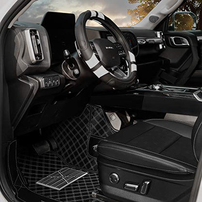 Achiou Steering Wheel Cover 15in Microfiber Leather Anti-Slip Universal - color: Black + White