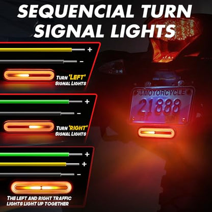 Alopee 5" Universal Led Motorcycle Tail Lights 12V-80V, 1 Pack - size: 1 Pack 5 Inch Tail Light
