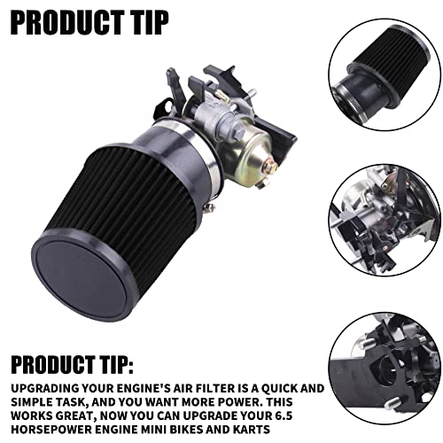 High Performance Upgraded Carburetor Air Filter adapter Intake Spark Plug Kit fit for Predator 212cc 6.5 Hp Honda Gx160 Gx200 196cc Coleman CT200U Trail CT100U Mini Bike Go Kart Racing（Black） - color: black, size: With carburetor