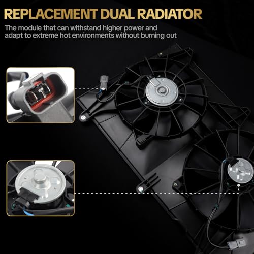 620-225 AC Condenser Cooling Radiator Fan Assembly Fits for 2003 2004 2005 2006 2007 Accord L4 2.4L Gas 620225 630840 - size: Accord L4 2.4L Gas 2003-2007
