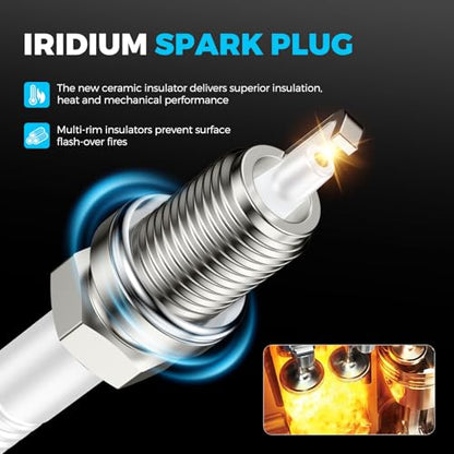 8 Ignition Coil Pack and 16 Iridium Spark Plugs Compatible with 5.7 V8 HEMI Dodge Ram 1500 2500 Charger Challenger Durango & Jeep Grand Cherokee & Chrysler 300 Replacement for UF504 92145 C1526