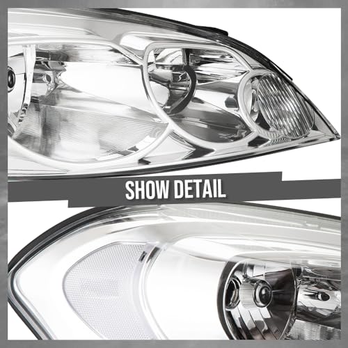 G-PLUS Headlights Assembly, Fit 2006-2007 Chevy Monte Carlo/2006-2013 Chevy Impala/2014-2016 Chevy Impala Limited Bumper Headlamps, Clear Lens Chrome Housing Clear Reflector,faros delanteros - size: [Clear] 2006-2013 Impala