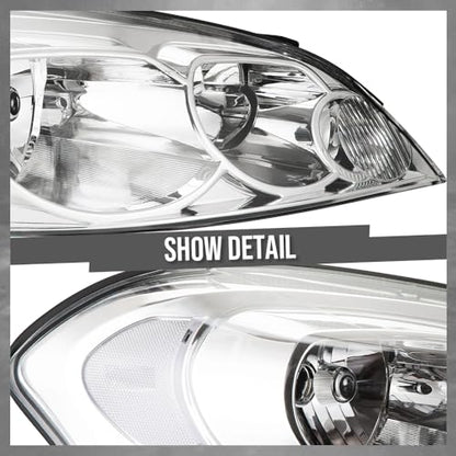 G-PLUS Headlights Assembly, Fit 2006-2007 Chevy Monte Carlo/2006-2013 Chevy Impala/2014-2016 Chevy Impala Limited Bumper Headlamps, Clear Lens Chrome Housing Clear Reflector,faros delanteros - size: [Clear] 2006-2013 Impala