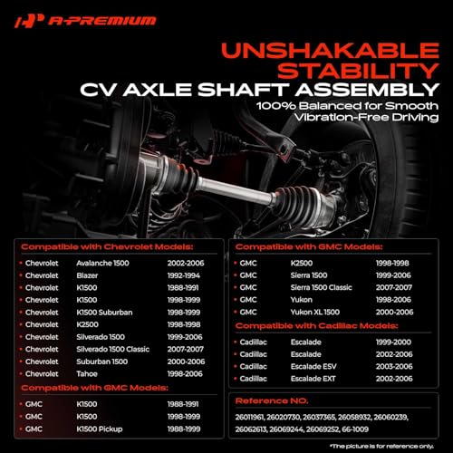 A-Premium Set of 2 Front CV Axle Shaft Assembly - style: Front Driver and Passenger Side