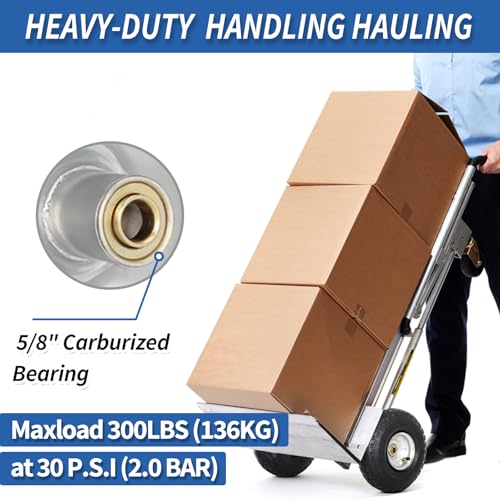 4.10/3.50-4 Pneumatic Tire, 10" Tire and Wheel, 2 Pack, with 2.2" Offset Hub, 5/8" Axle Bore Hole, Sealed Bearings, for Hand Truck Trolley Dolly Cart - size: 2 Pack