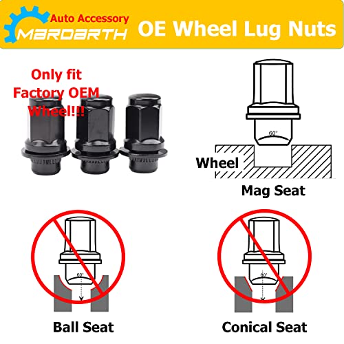 24PCS 12x1.5mm 1.85 Inch Length 13/16 Hex OEM Factory Mag Lug Nut Black - color: Black, size: M12x1.5