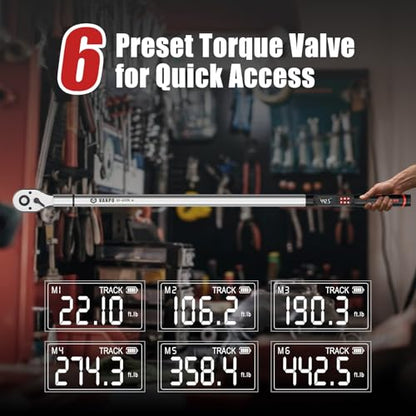 VANPO Digital Torque Wrench, 3/4", 22.1–442.5 ft-lb for Trucks - size: 3/4-Inch -01