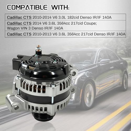 104210200 Alternator 12V 140A Compatible with 2010-2014 Cadillac CTS - size: 2010-2014 Cadillac CTS