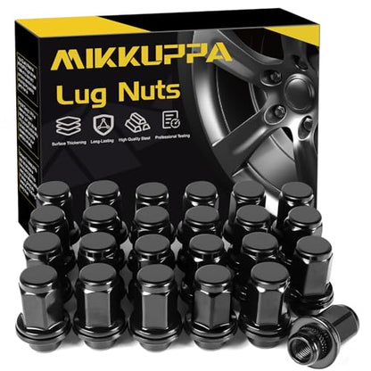 MIKKUPPA 24pcs M12X1.5 Black Mag Lug Nuts - 1.87" (47mm) Height 13/16" Hex Replacement for Toyota Tacoma 4Runner FJ Cruiser Lexus GX - color: Black, size: M12X1.5-1.9" (48mm) Long, style: 24 PCS