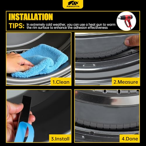 MIKKUPPA 1/4oz Adhesive Stick on Wheel Weights, Black 0.25oz, 12oz/Box - color: Black, size: 48 PCS