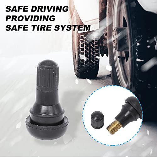 BLACKHORSE-RACING 25 Pack TR412 Rubber Tire Snap-in Short Valve Stem - size: TR412-25pcs