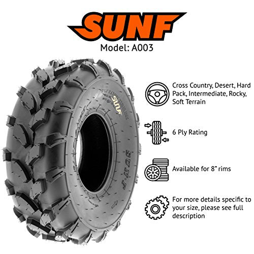 SunF 21x7-8 Tubeless 6 Ply - A003 [Set of 2] - size: 21x7-8