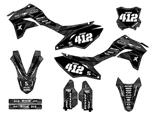 2020-2025 KLX 300 R APACHE Grey Complete Kit With Rider I.D. Compatible with Kawasaki | Senge Graphics Inc - color: Grey, size: Complete Kit With Rider I.D.