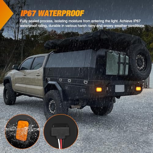 Nilight 5" X 3" Rectangular Trailer Tail Light 2 PCS Amber 10 LED - color: 2Pcs Amber 10Led Lights 5x3Inch