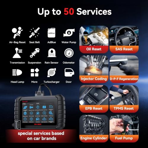 iCarsoft Bidirectional Scan Tool CR Max OBD2 Diagnostic Scanner for Most Vehicles Full System 50 Resets All Active Tests ECU Coding Battery Registration Lifetime Free Updates CAN FD Supported - size: 7'' Large