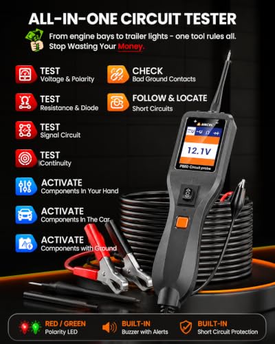PB60 Automotive Power Circuit Probe, 12-24V Vehicle Component Activation ﻿ - color: Orange Black