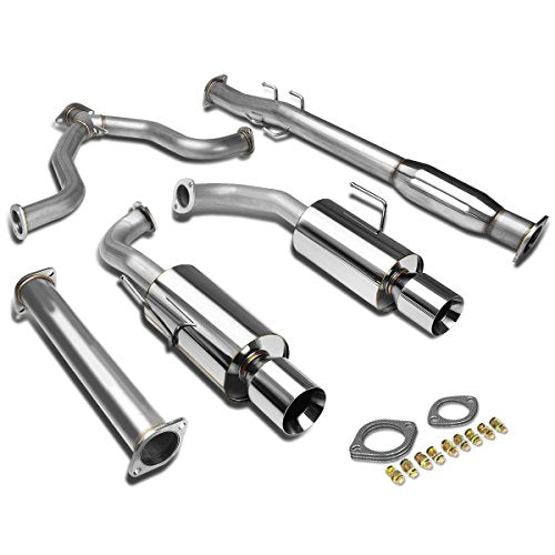 Auto Dynasty 4" Dual Rolled Catback Exhaust Tip System For 2007-2012 Nissan