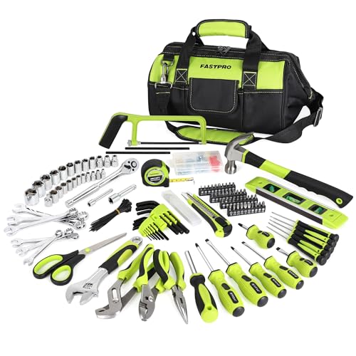 FASTPRO 267-Piece Home Tool Set with 13-Inch Tool Bag, Green