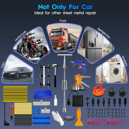 Car Dent Puller Kit, Paintless Car Dent Repair Kit with Lifter, 2 in 1 Slide Hammer & Suction Cup, Dent Puller Kit Auto Body Dent Remove Tool for Auto Body Dents, Hail Damage, Door Dings