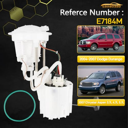 Electric Fuel Pump Assembly FIT 2004–2007 Dodge Durango, 2007 Chrysler Aspen 3.7L 4.7L 5.7L – Replace OE# E7184M, P76267M, FG1082, SP7037M, F3195A, 5135549AA - color: E7184M