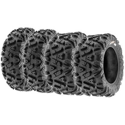 SunF ATV Tires 23x8-11 Front & 22x10-12 Rear UTV All Terrain Tires 6 Ply Tubeless A033, Set of 4 - size: 23x8-11 & 22x10-12