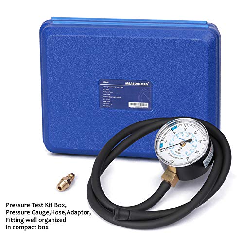 MEASUREMAN Natural Gas or LP Gas Manifold Pressure Test Kit, 0-35 "W.C., 1/4" NPT, 40" Length Hose