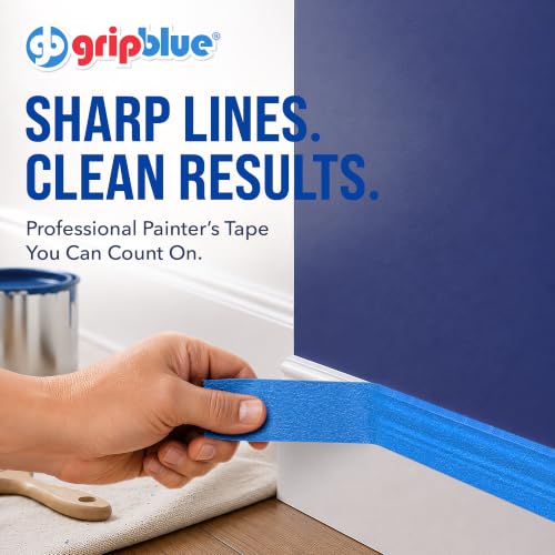 Professional-Grade Blue Painters Tape 2 Inch Wide, 24 Rolls - size: 2 in/1.88 (Case 24)