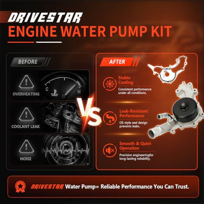 AW6169 Engine Water Pump Kit for Dodge Charger Challenger - size: AW6169