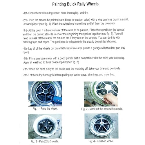 Inline Tube Compatible with 1964-84 Buick 14" & 15" Rally Paint Mask Kit 5pc
