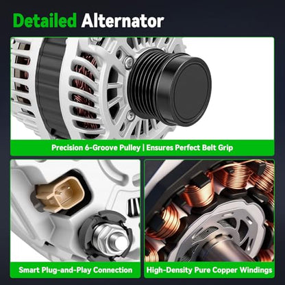 11231N Alternator Fit for Jeep Compass 07-17,Patriot 07-17, 2.0L 2.4L 115A - size: 11231N