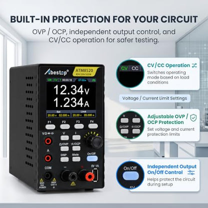 DC Power Supply Variable, 80V 20A 500W Programmable Power Supply Multimeter - size: ATM8520/80V/20A/500W